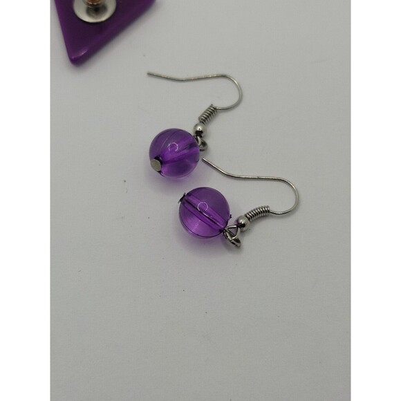 Purple Earrings Pierced Lot of Three - Picture 6 of 8